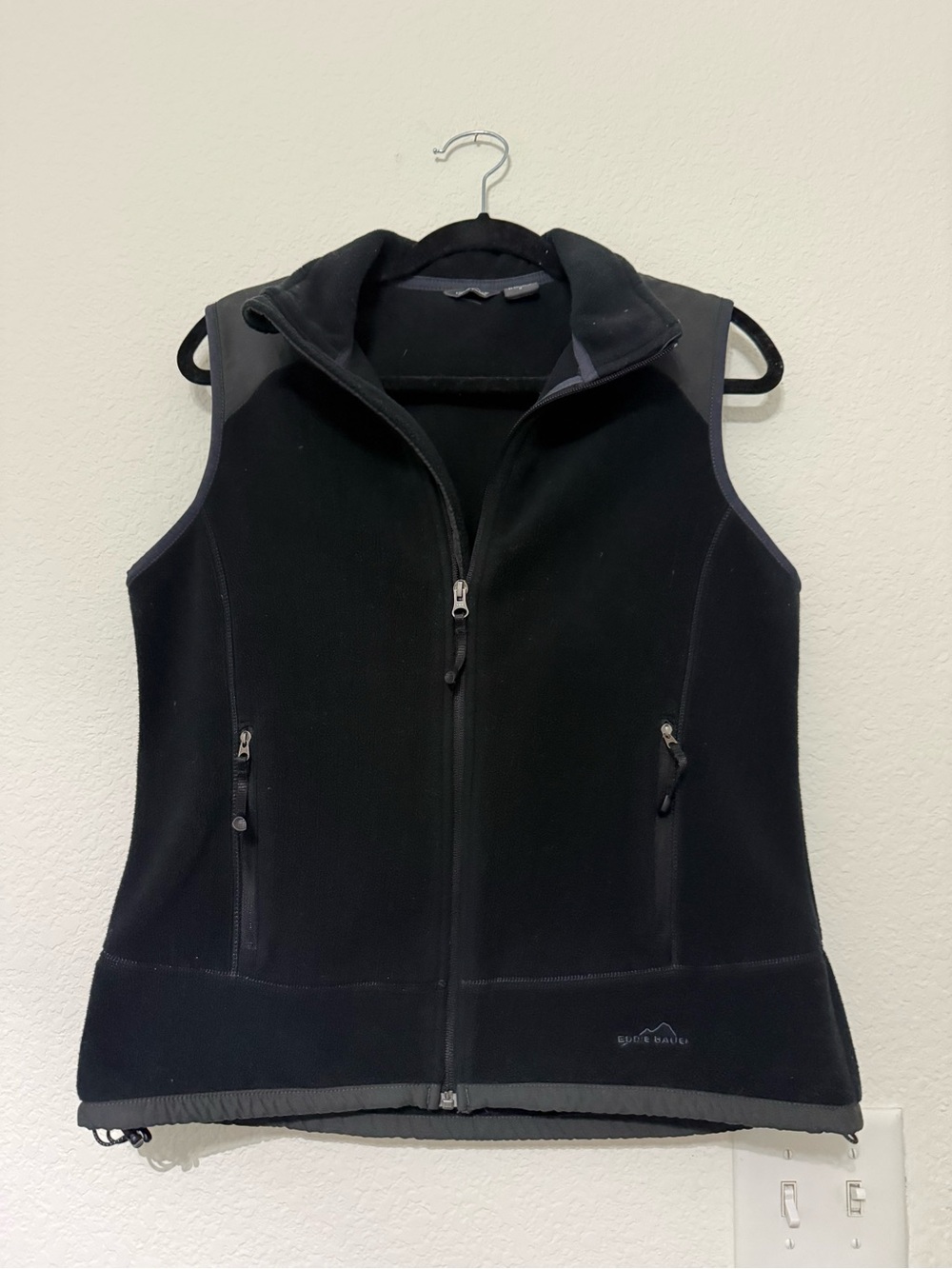 Eddie Bauer Black Zip-Up Fleece Vest